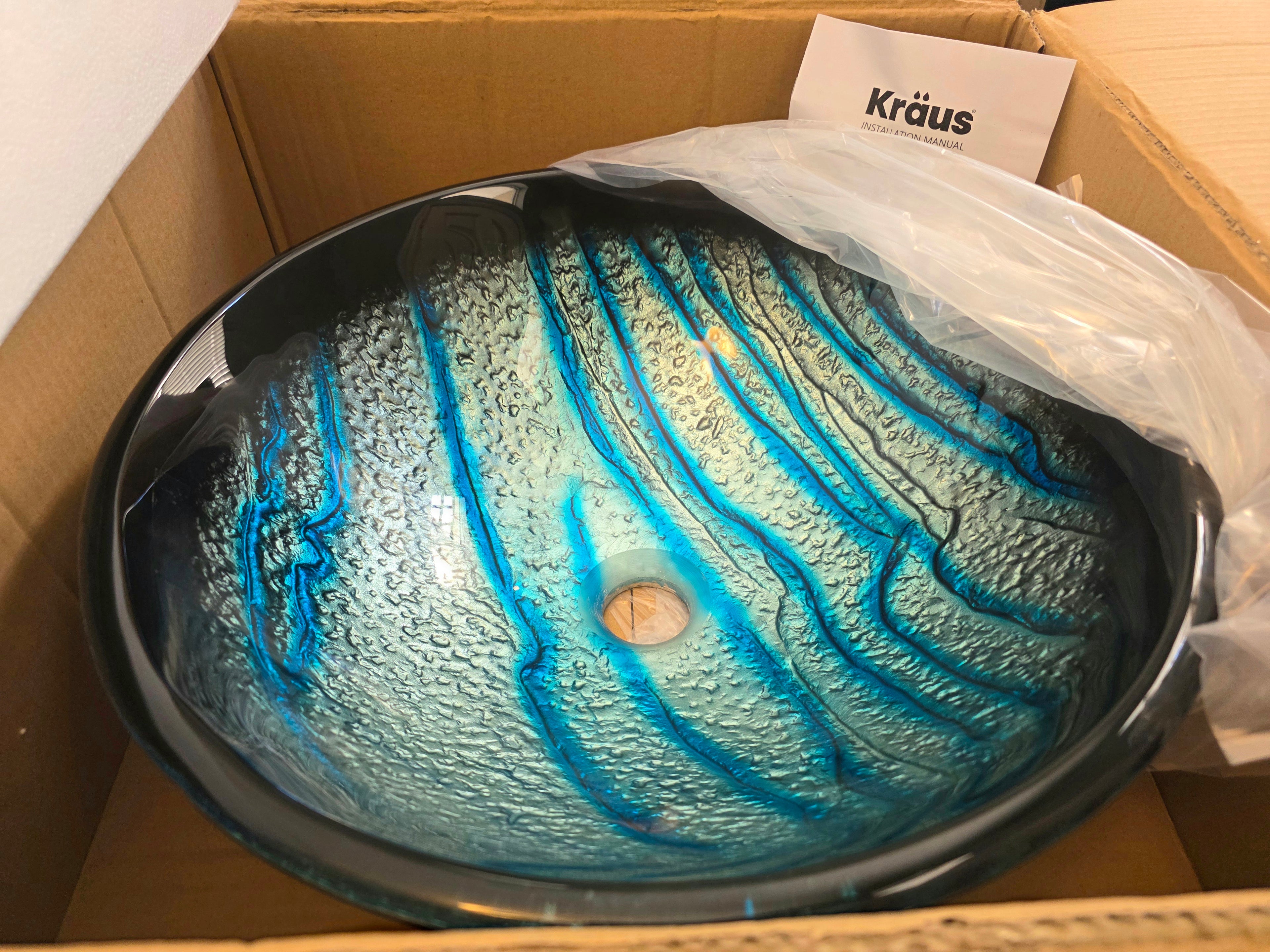 Krause ladon glass vessel sink FV-399-19MM