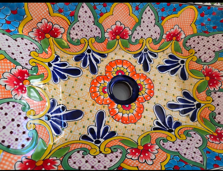 Handcrafted and Painted Talavera Vessel Sink